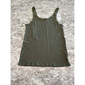 Women's American Eagle Tank Top Sleeveless Shirt Ribbed Green Medium M NWT